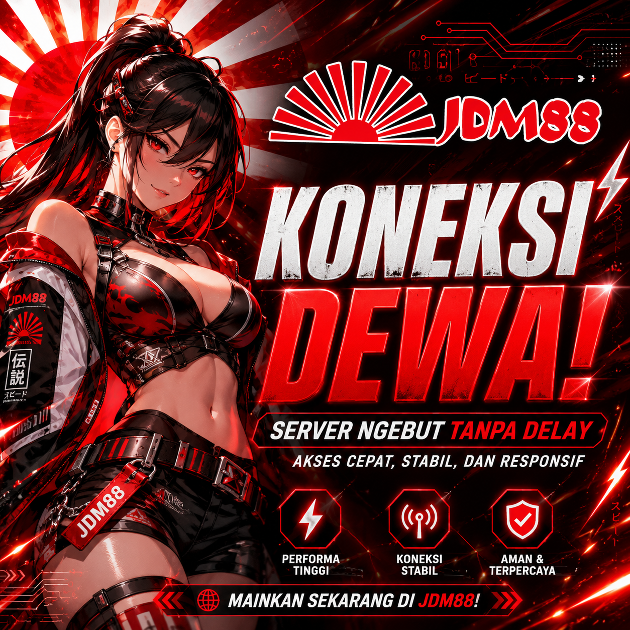 Banner JDM88 Koneksi Dewa server ngebut tanpa delay